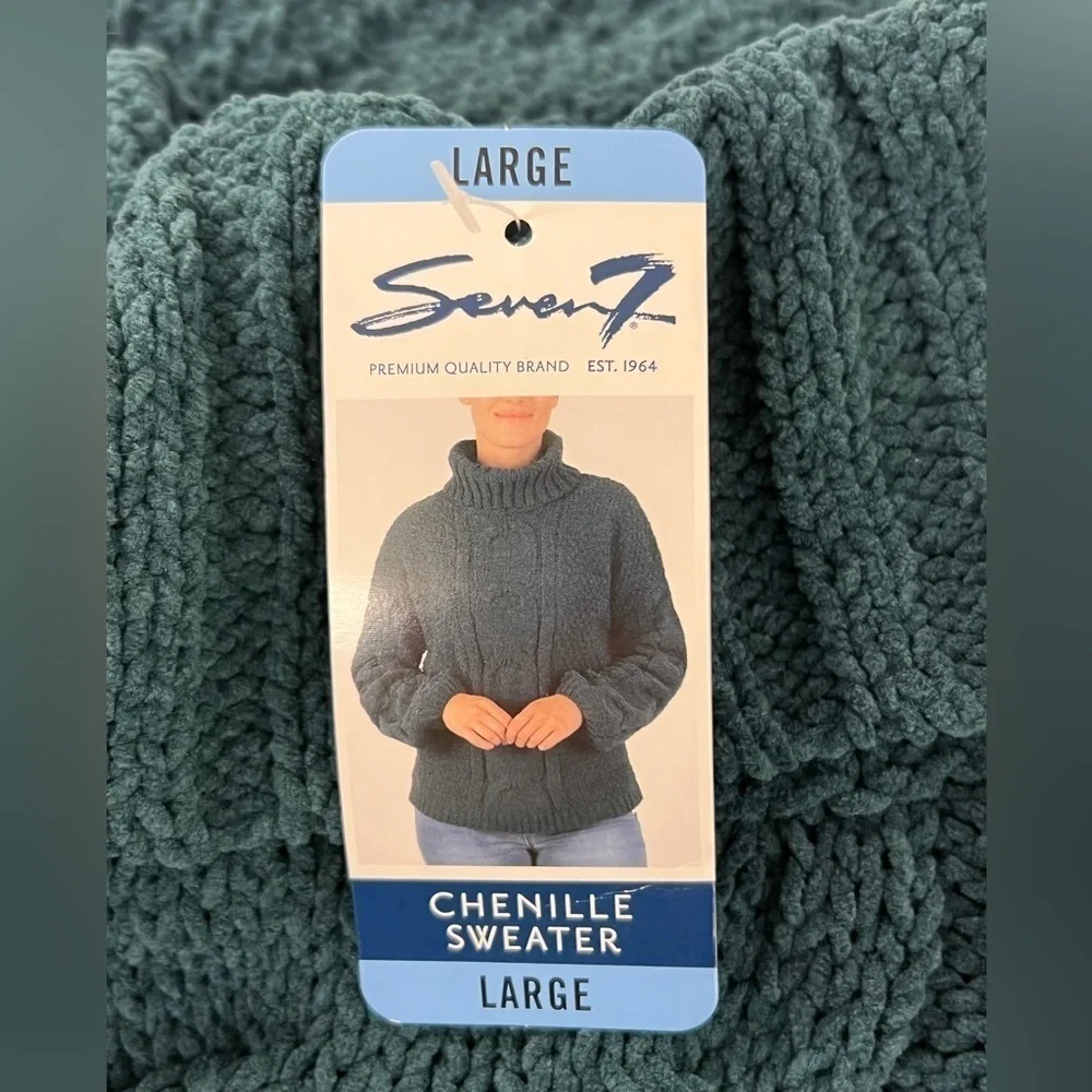Seven7 - Women's Soft & Warm Cable Knit Chenille Sweater - Deep Teal